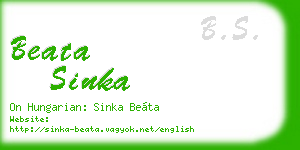beata sinka business card